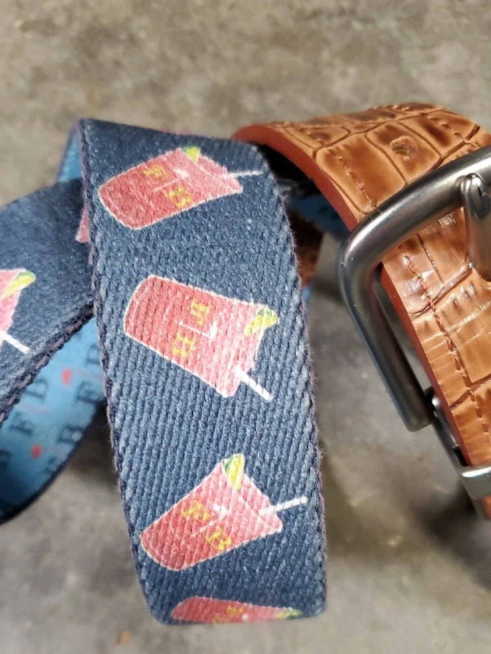 Doc Murphy Fernandina Beach Reversible Brown Croc-Embossed Leather Strap Size 33